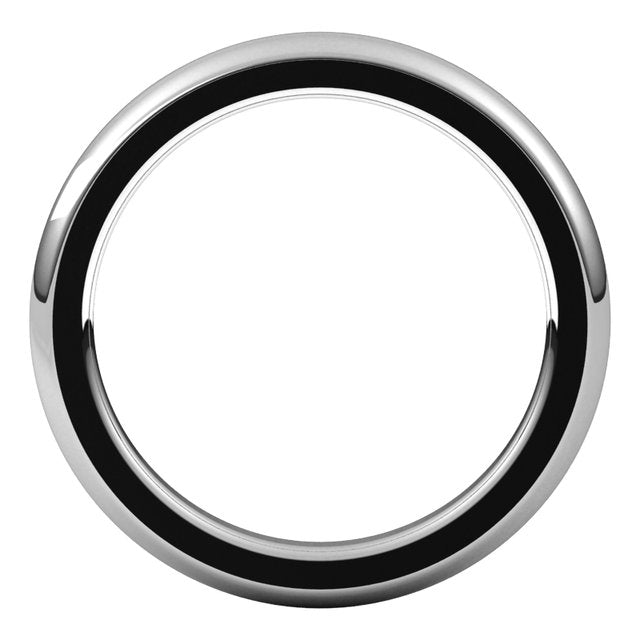14K Yellow Or White Or Rose Gold Or Sterling Silver Or Platinum Or Palladium Heavyweight Comfort Fit Half Round Heavy Band