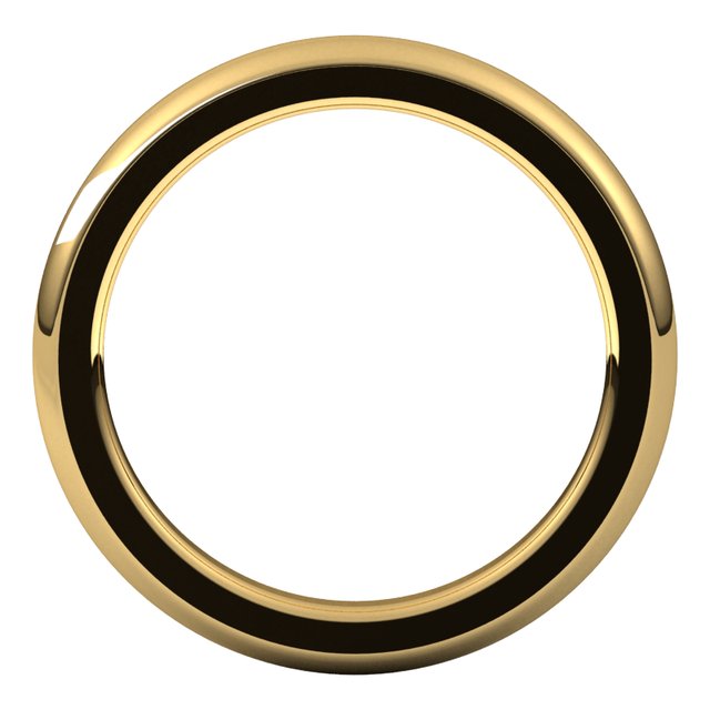 14K Yellow Or White Or Rose Gold Or Sterling Silver Or Platinum Or Palladium Heavyweight Comfort Fit Half Round Heavy Band