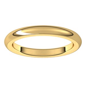 14K Yellow Gold 2.5 Mm Comfort-Fit Heavyweight Half Round Comfort Fit Heavy Band Size 7.5