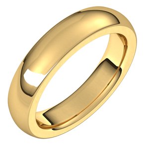 14K Yellow Gold 4.5 Mm Comfort-Fit Heavyweight Half Round Comfort Fit Heavy Band Size 9