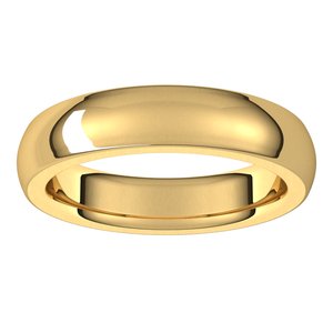 14K Yellow Gold 4.5 Mm Comfort-Fit Heavyweight Half Round Comfort Fit Heavy Band Size 9