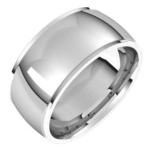18K Yellow Or White Or Rose Gold Stepped-Edge Comfort-Fit Half Round Band