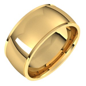 18K Yellow Or White Or Rose Gold Stepped-Edge Comfort-Fit Half Round Band