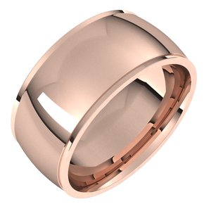 18K Yellow Or White Or Rose Gold Stepped-Edge Comfort-Fit Half Round Band