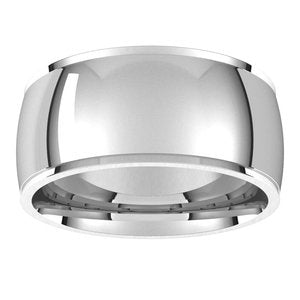 10K Yellow Or White Or Rose Gold Stepped-Edge Comfort-Fit Half Round Band