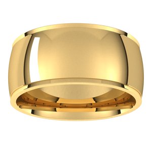 18K Yellow Or White Or Rose Gold Stepped-Edge Comfort-Fit Half Round Band