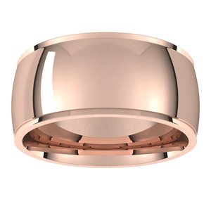 10K Yellow Or White Or Rose Gold Stepped-Edge Comfort-Fit Half Round Band