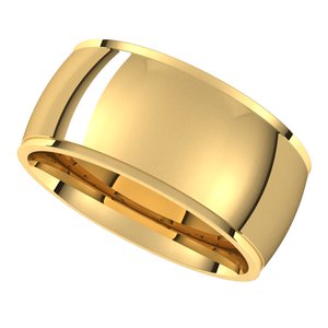 18K Yellow Or White Or Rose Gold Stepped-Edge Comfort-Fit Half Round Band