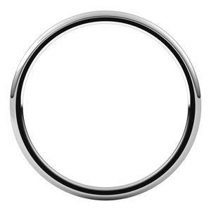 14K Yellow Or White Or Rose Gold Or Platinum 1 Mm Half Round Comfort Fit Light Band