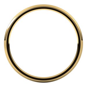 14K Yellow Gold 1 Mm Lightweight Half Round Comfort Fit Light Band Size 4.5