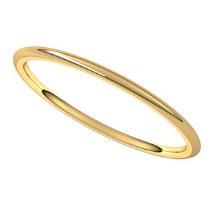 10K Yellow Or White Or Rose Gold Lightweight Comfort-Fit Half Round Band
