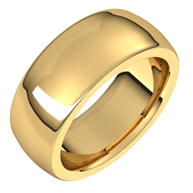 18K Yellow Or White Gold Heavyweight Comfort Fit Half Round Heavy Band