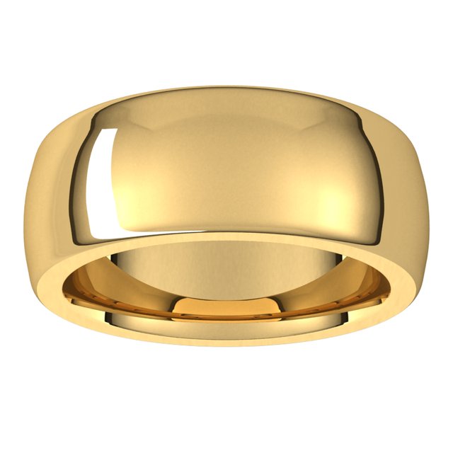18K Yellow Or White Gold Heavyweight Comfort Fit Half Round Heavy Band