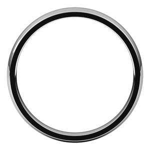 14K White Gold Or Sterling Silver Lightweight Comfort-Fit Half Round Band