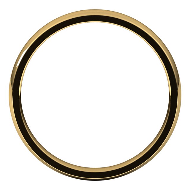 18K Yellow Or White Or Rose Gold Or Palladium Lightweight Comfort-Fit Half Round Band