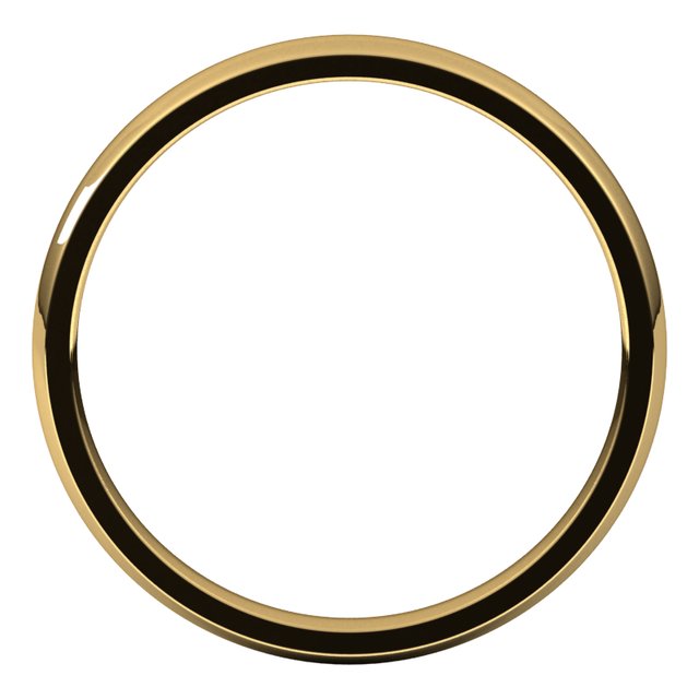 18K Yellow Or White Or Rose Gold Or Palladium Lightweight Comfort-Fit Half Round Band