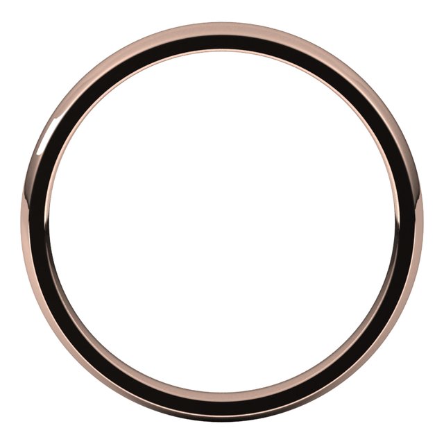 10K Yellow Or White Or Rose Gold Lightweight Comfort-Fit Half Round Band