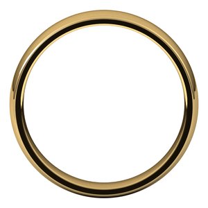 18K Yellow Or White Or Rose Gold Lightweight Comfort-Fit Half Round Band