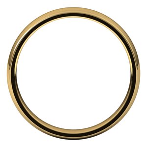 14K Yellow Or White Gold 3.5 Mm Half Round Comfort Fit Light Band
