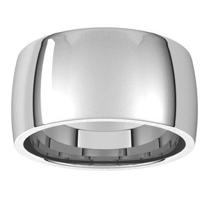 14K White Gold Or Sterling Silver Lightweight Comfort-Fit Half Round Band