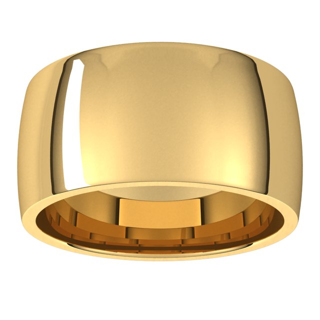 10K Yellow Or White Or Rose Gold Lightweight Comfort-Fit Half Round Band