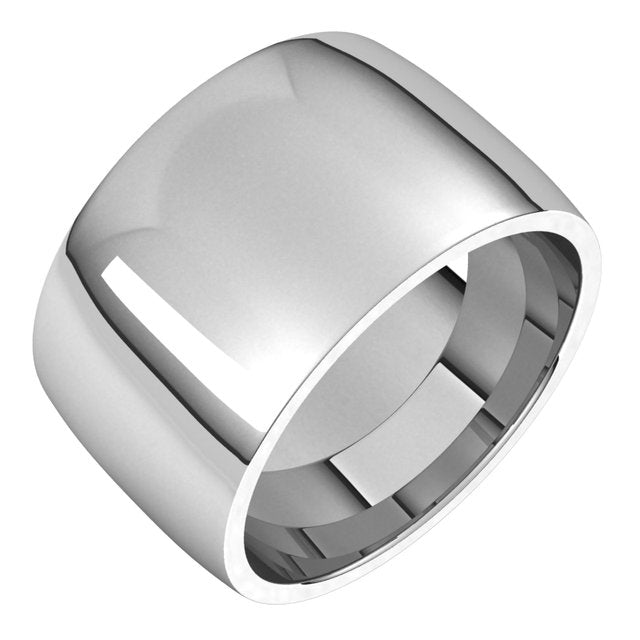 Sterling Silver Or Platinum Lightweight Comfort-Fit Half Round Band