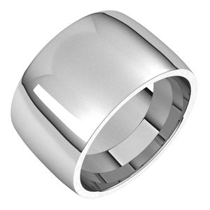 14K White Gold Or Sterling Silver Lightweight Comfort-Fit Half Round Band