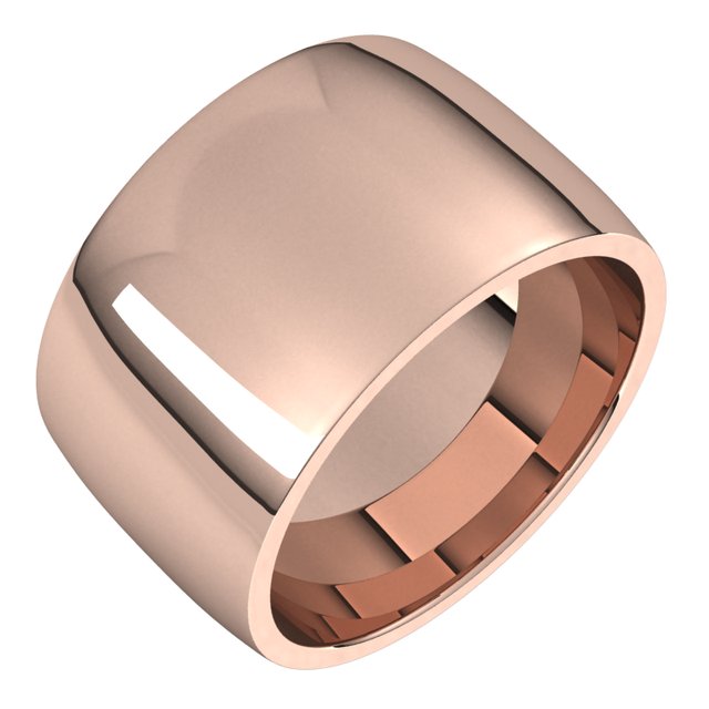 14K Yellow Or White Or Rose Gold Or Palladium Lightweight Comfort-Fit Half Round Band
