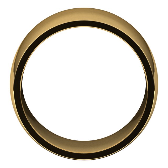 14K Yellow Or White Or Rose Gold Or Palladium Lightweight Comfort-Fit Half Round Band