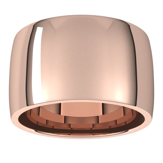 14K Yellow Or White Or Rose Gold Or Palladium Lightweight Comfort-Fit Half Round Band