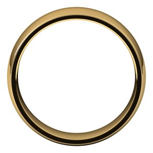 14K Yellow Gold 6.5 Mm Lightweight Half Round Comfort Fit Light Band Size 8.5