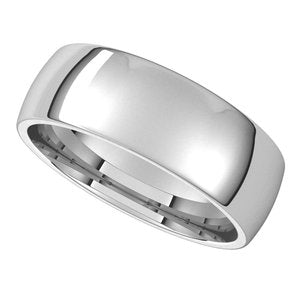 10K Yellow Or White Or Rose Gold Lightweight Comfort-Fit Half Round Band