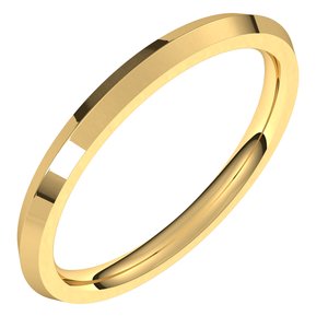 10K Yellow Gold 2 Mm Knife Edge Comfort Fit Band Size 8