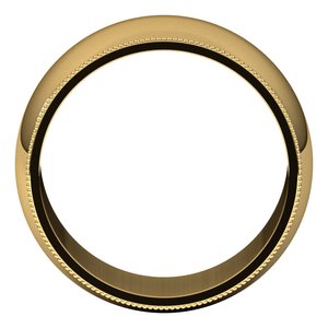 10K Yellow Gold 10 Mm Milgrain Half Round Band Size 13