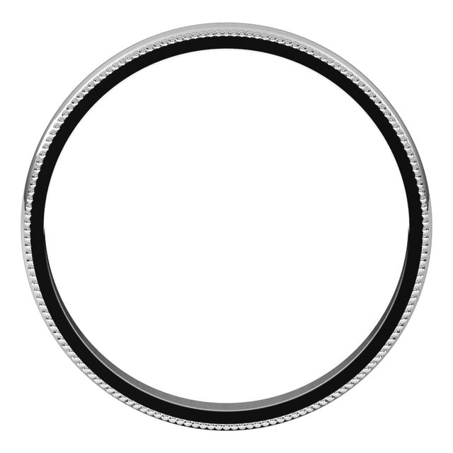 14K Yellow Or White Or Rose Gold Or Sterling Silver Or Platinum Standard Lightweight Milgrain Half Round Band