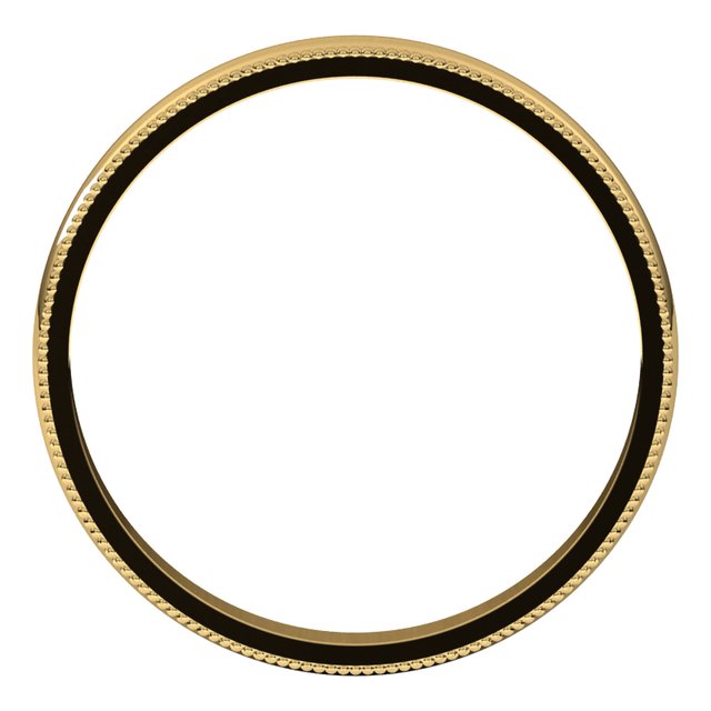 14K Yellow Or White Or Rose Gold Or Sterling Silver Or Platinum Standard Lightweight Milgrain Half Round Band