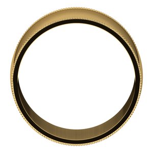 14K Yellow  Gold 11 Mm Lightweight Milgrain Half Round Light Band Size 6.5