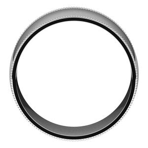 Sterling Silver 10 Mm Comfort-Fit Standard Weight Milgrain Half Round Comfort Fit Band Size 10.5