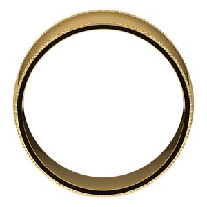 18K Yellow Or White Or Rose Gold Milgrain Comfort-Fit Half Round Band