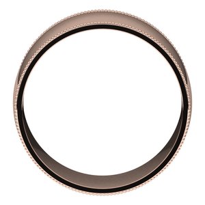 18K Yellow Or White Or Rose Gold Milgrain Comfort-Fit Half Round Band