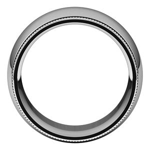 14K Yellow Or White Or Rose Gold Or Sterling Silver Or Platinum Milgrain Comfort-Fit Half Round Band