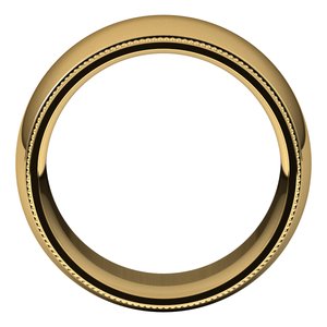 18K Yellow Or White Or Rose Gold Milgrain Comfort-Fit Half Round Band