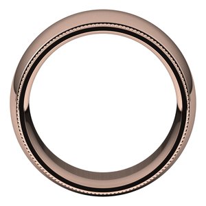 18K Yellow Or White Or Rose Gold Milgrain Comfort-Fit Half Round Band