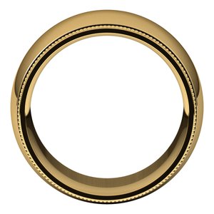 18K Yellow Or White Or Rose Gold Milgrain Comfort-Fit Half Round Band