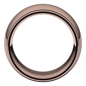 14K Yellow Or White Or Rose Gold Or Sterling Silver Or Platinum Milgrain Comfort-Fit Half Round Band