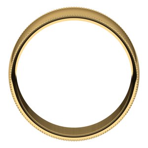 10K Yellow Gold 8 Mm Standard Lightweight Milgrain Half Round Light Band Size 6