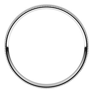 14K X1 White Gold Milgrain Comfort-Fit Flat Band