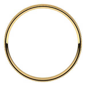 14K Yellow Or White Or Rose Gold Milgrain Comfort-Fit Flat Band