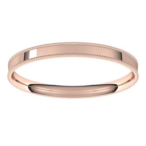 14K Yellow Or White Or Rose Gold Milgrain Comfort-Fit Flat Band