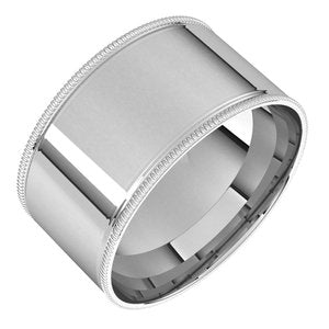 Sterling Silver Milgrain Comfort-Fit Flat Band